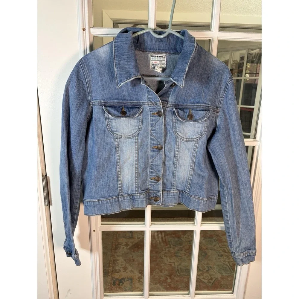 Y2K Era Old Navy Cropped Denim Jacket Women Size XL